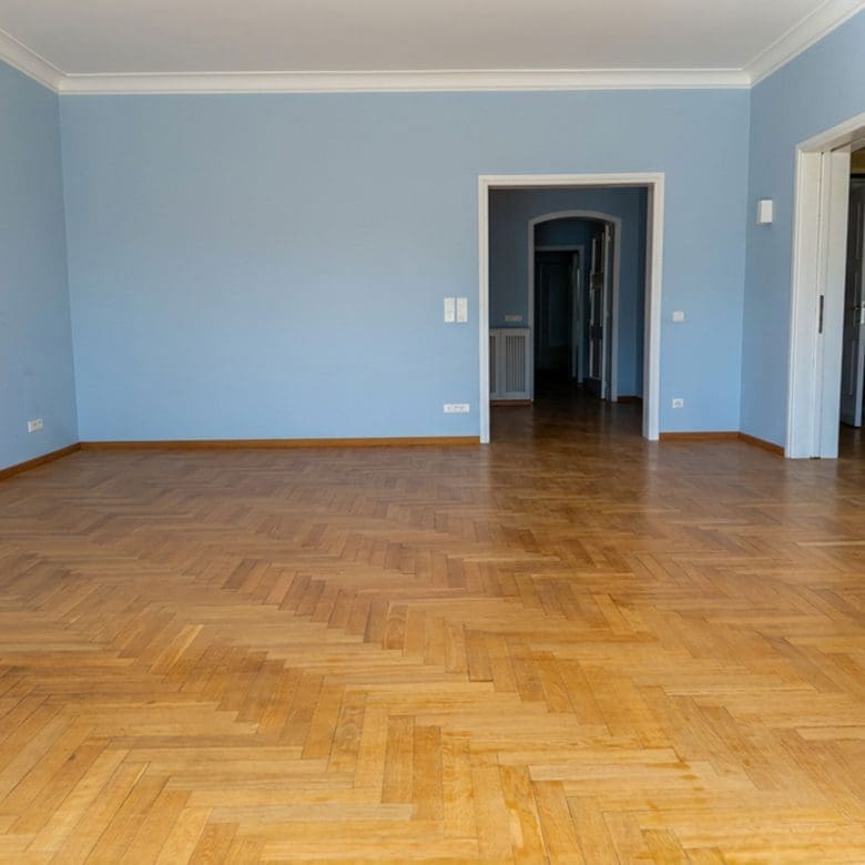 Empty room with wood flooring and doorway to adjacent spaces, Anaktora, Kolonaki, Athens, Greece