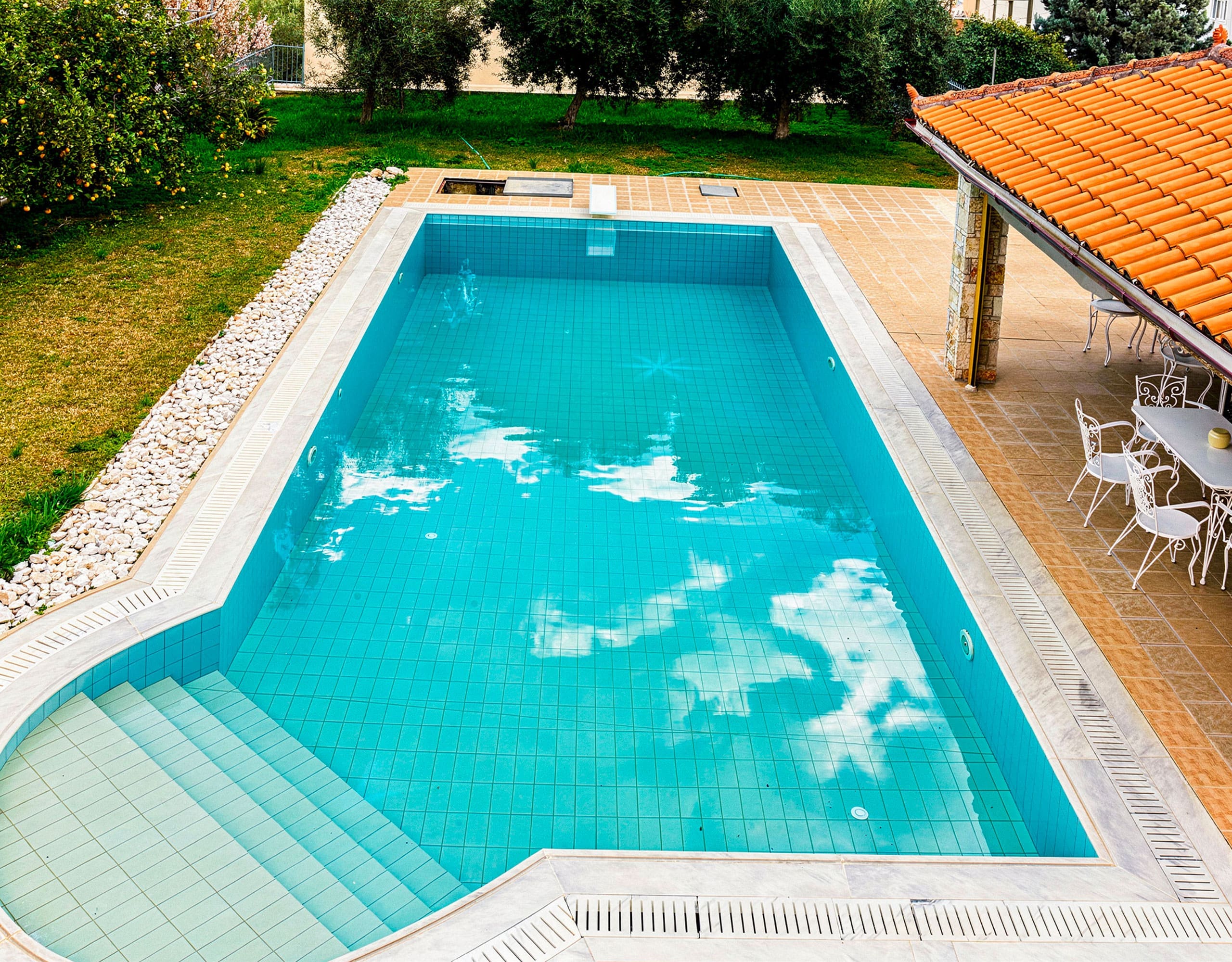 60 sqm Private Pool — Eretria Property Private 60 sqm swimming pool at the detached maisonette in Eretria