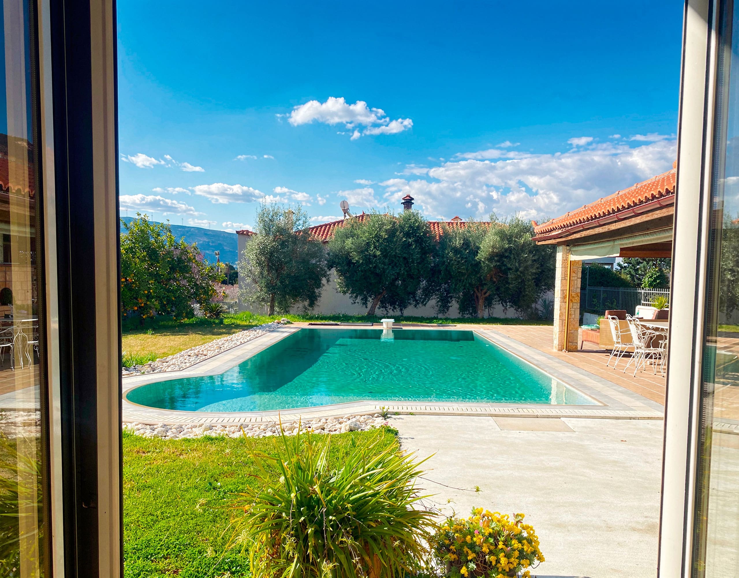 Pool and Terrace Area — Eretria Property Private pool with terrace area at the detached maisonette in Eretria