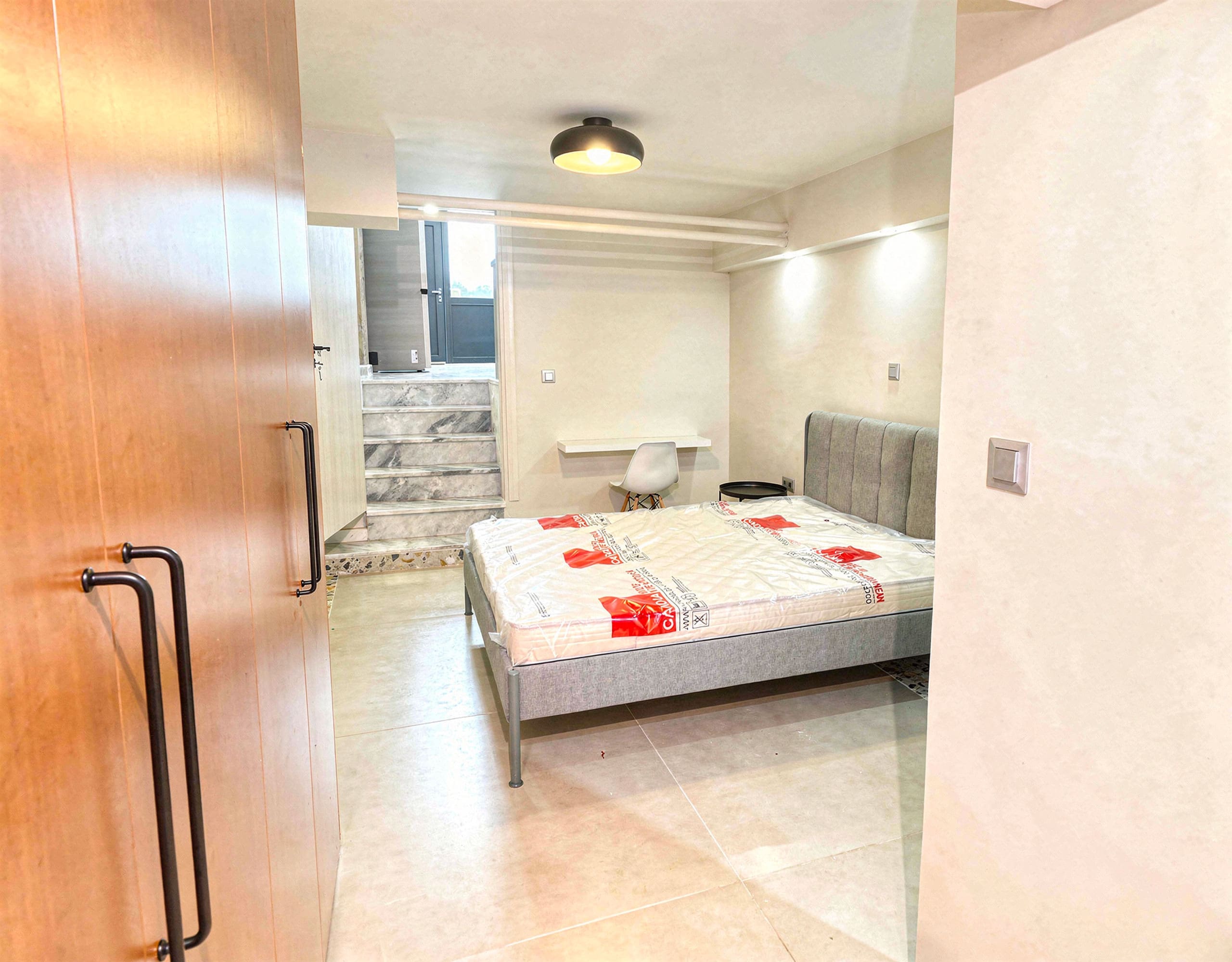 Pangrati Investment Apartment 51 sqm – Bedroom With Double Bed Bedroom with double bed and bright interior finishes, Pangrati, Athens, Greece