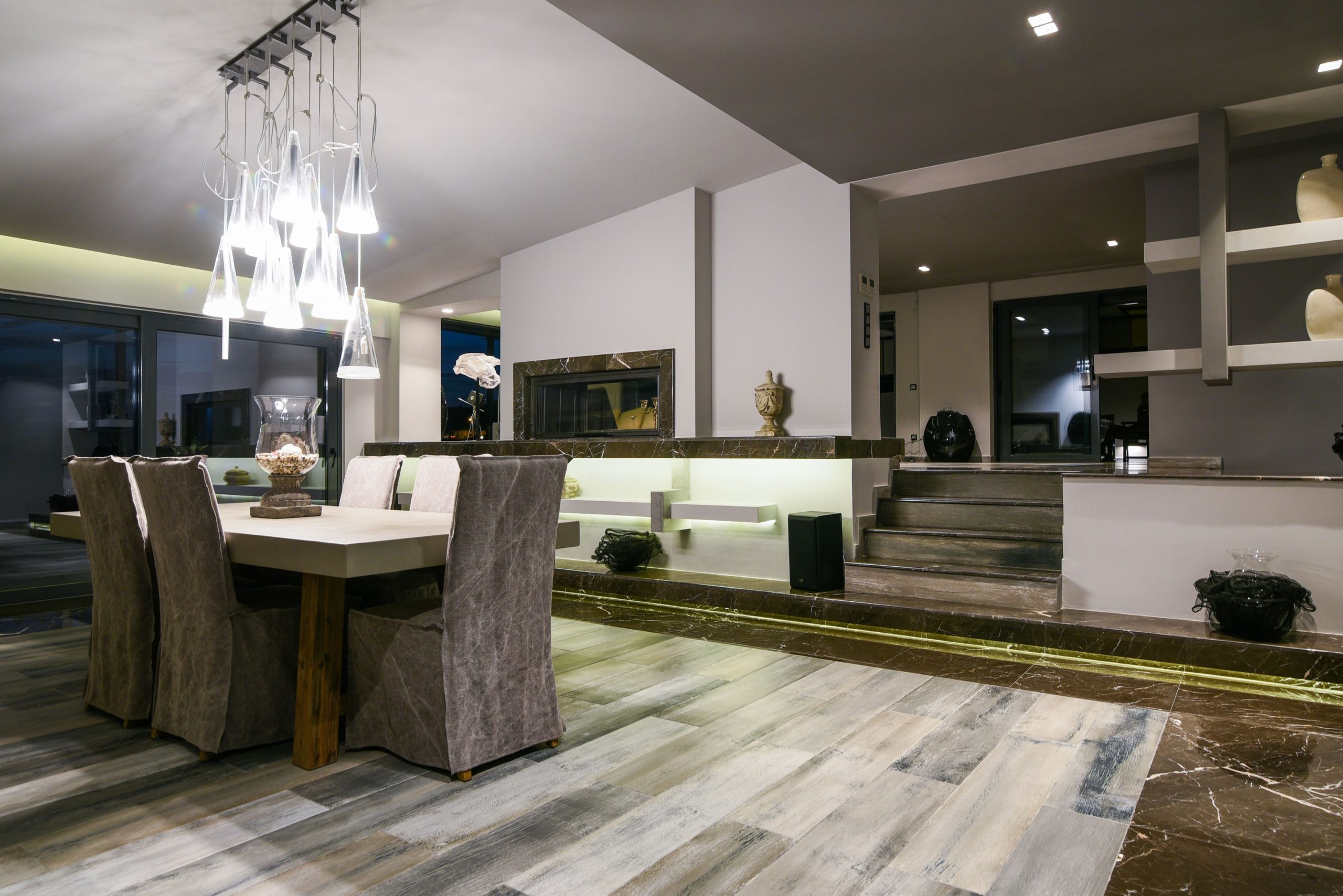 Sounio Beachfront Twin Villas – Kitchen With Island Modern kitchen with island, pendant lights, and open-plan layout, Sounio, Athens Riviera, Greece