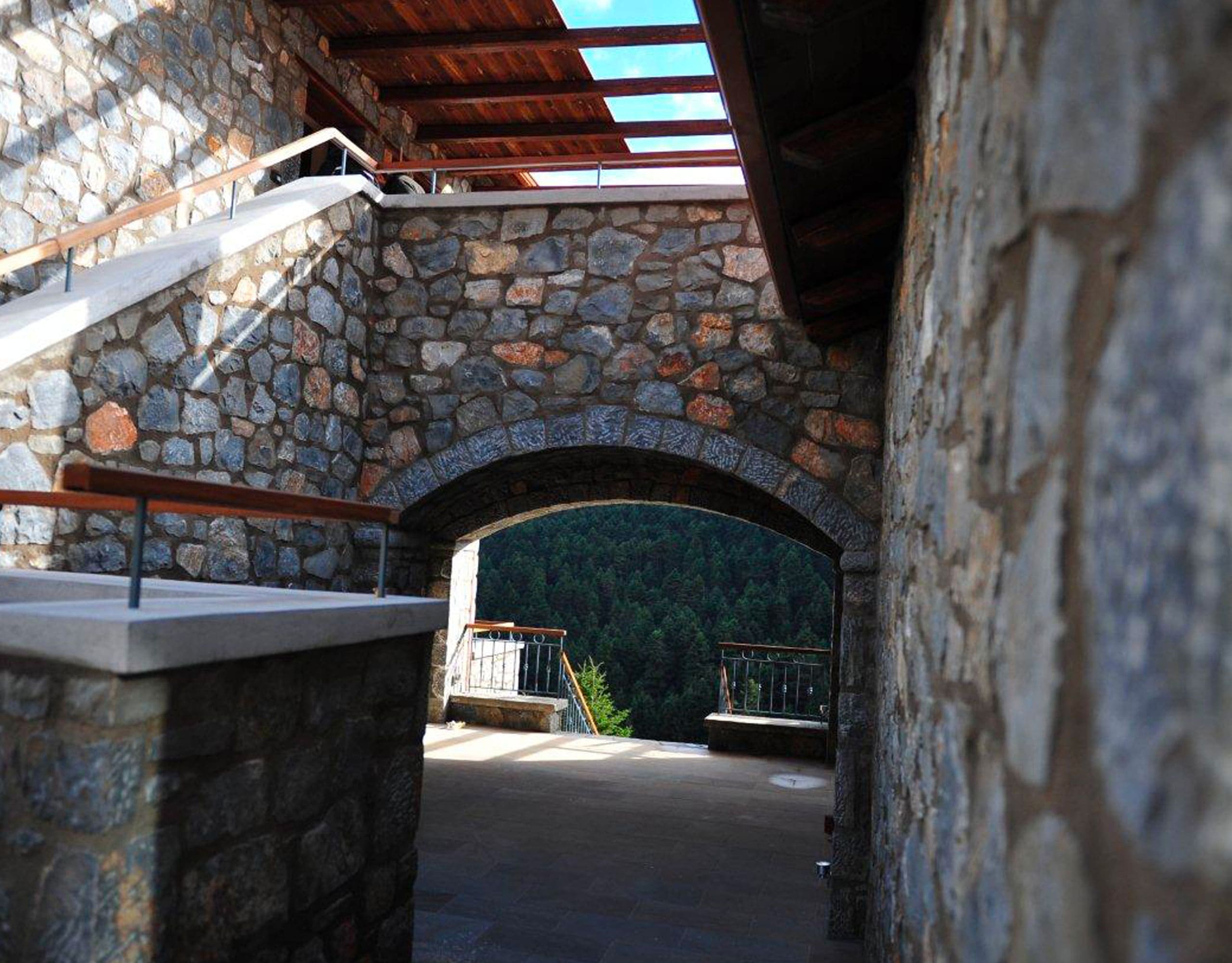 Stone arch passageway detail with traditional masonry, Kardaras, Mount Mainalo, Arcadia, Greece