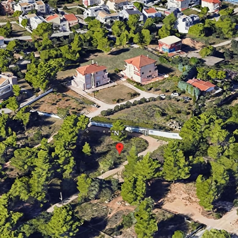 Aerial view of a residential neighborhood with greenery, Chalandri, Athens, Greece