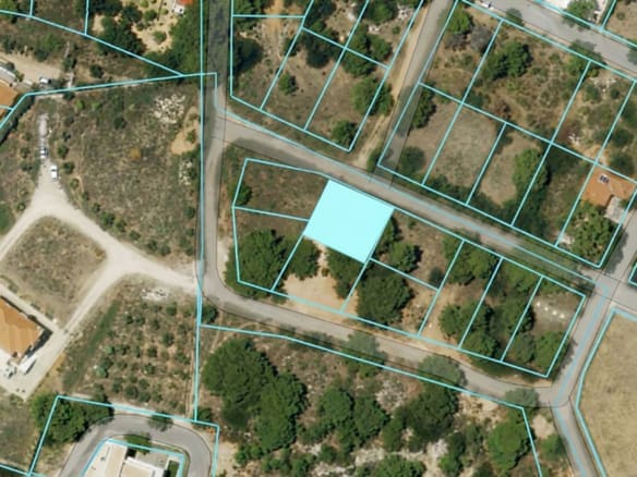 Aerial map view showing the plot location within surrounding parcels, Chalandri, Athens, Greece