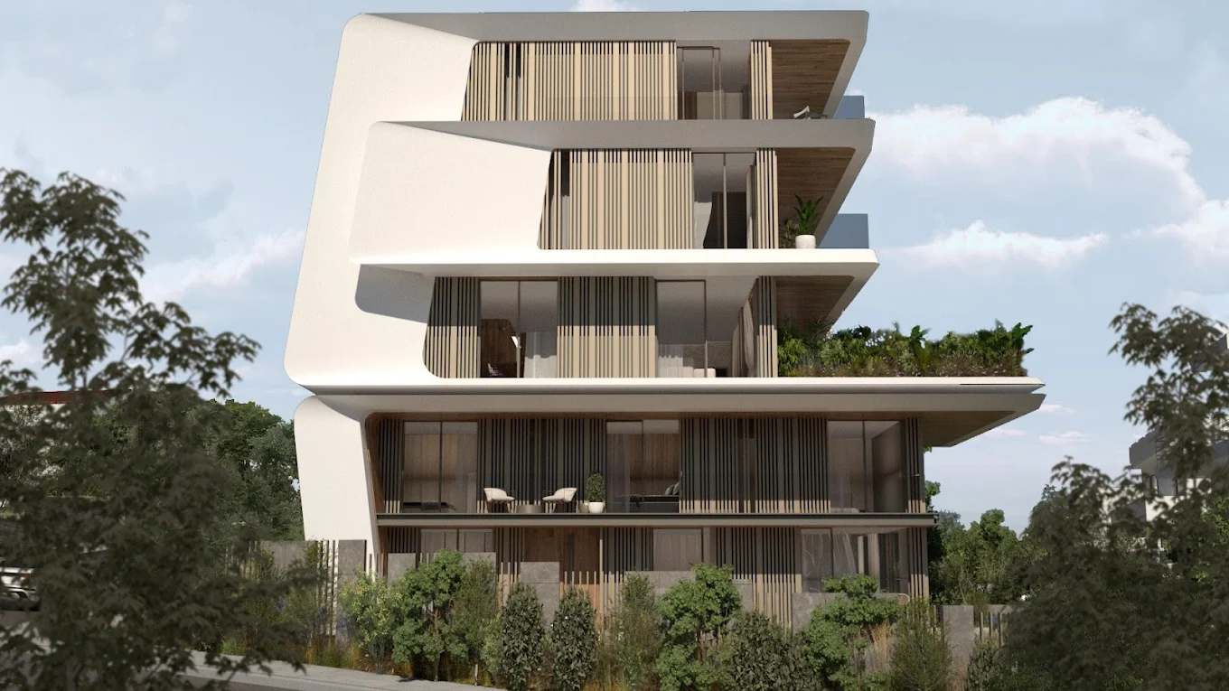 Voula Residence – Exterior Front Elevation Contemporary sea-view residence exterior in Voula, Athens Riviera