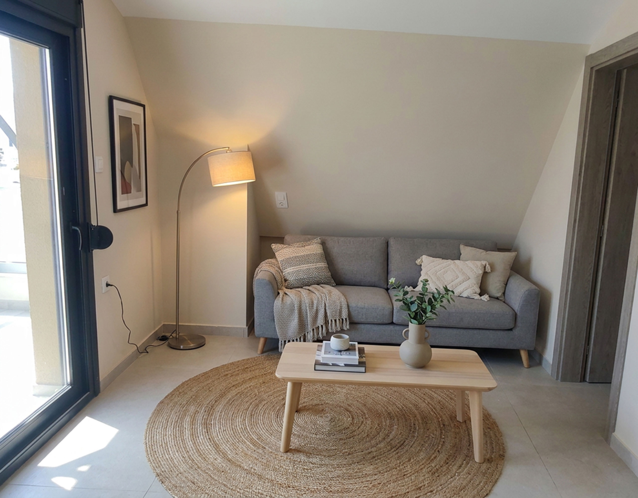 Sitting Area with Balcony Access (Virtual Staging) Cozy sitting area with balcony access (virtual staging, indicative layout) Title: Sitting Area with Balcony Access (Virtual Staging)